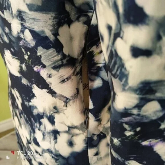 ZARA WOMAN Blue White Floral IKAT print Dress M NEW - Picture 6 of 10